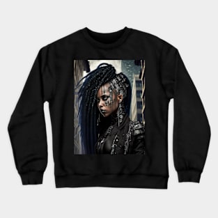 Black Cybergoth Woman Crewneck Sweatshirt